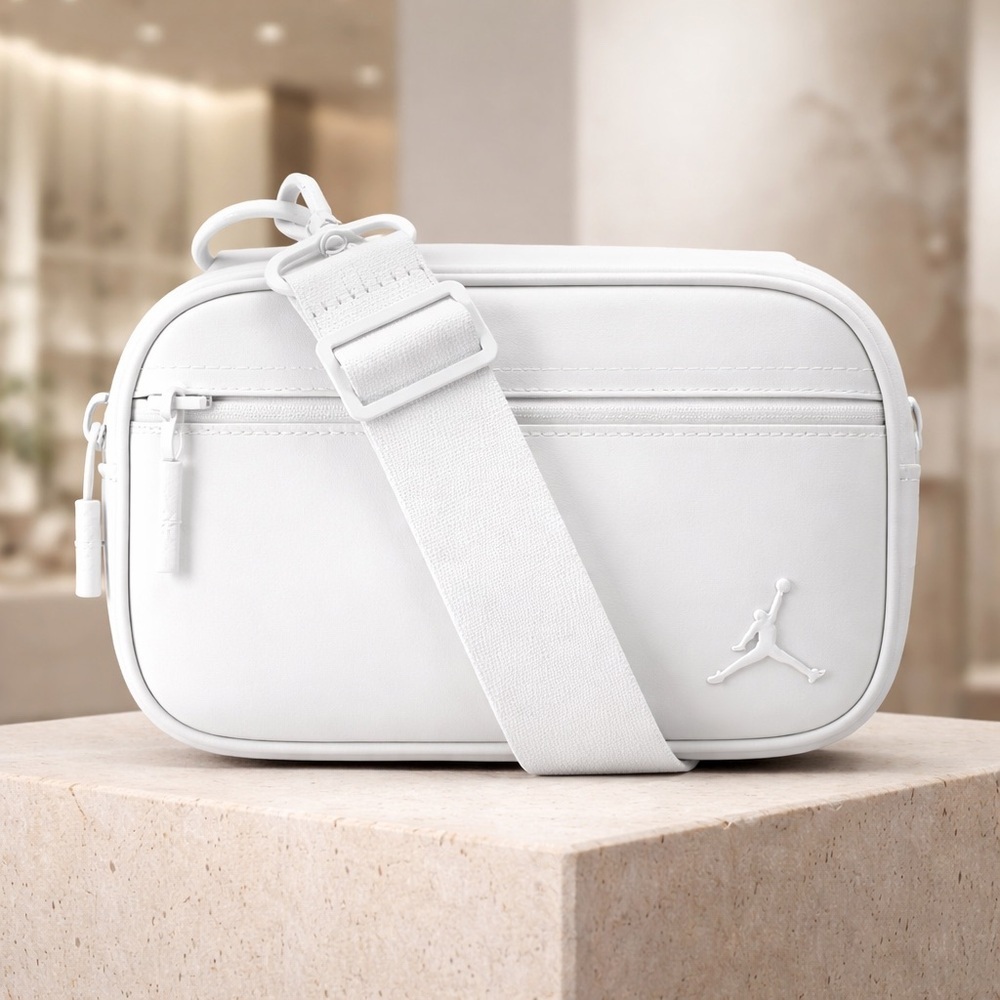 Jordan Alpha Camera Bag, Men's, Adjustable Strap, Zip Closure, White